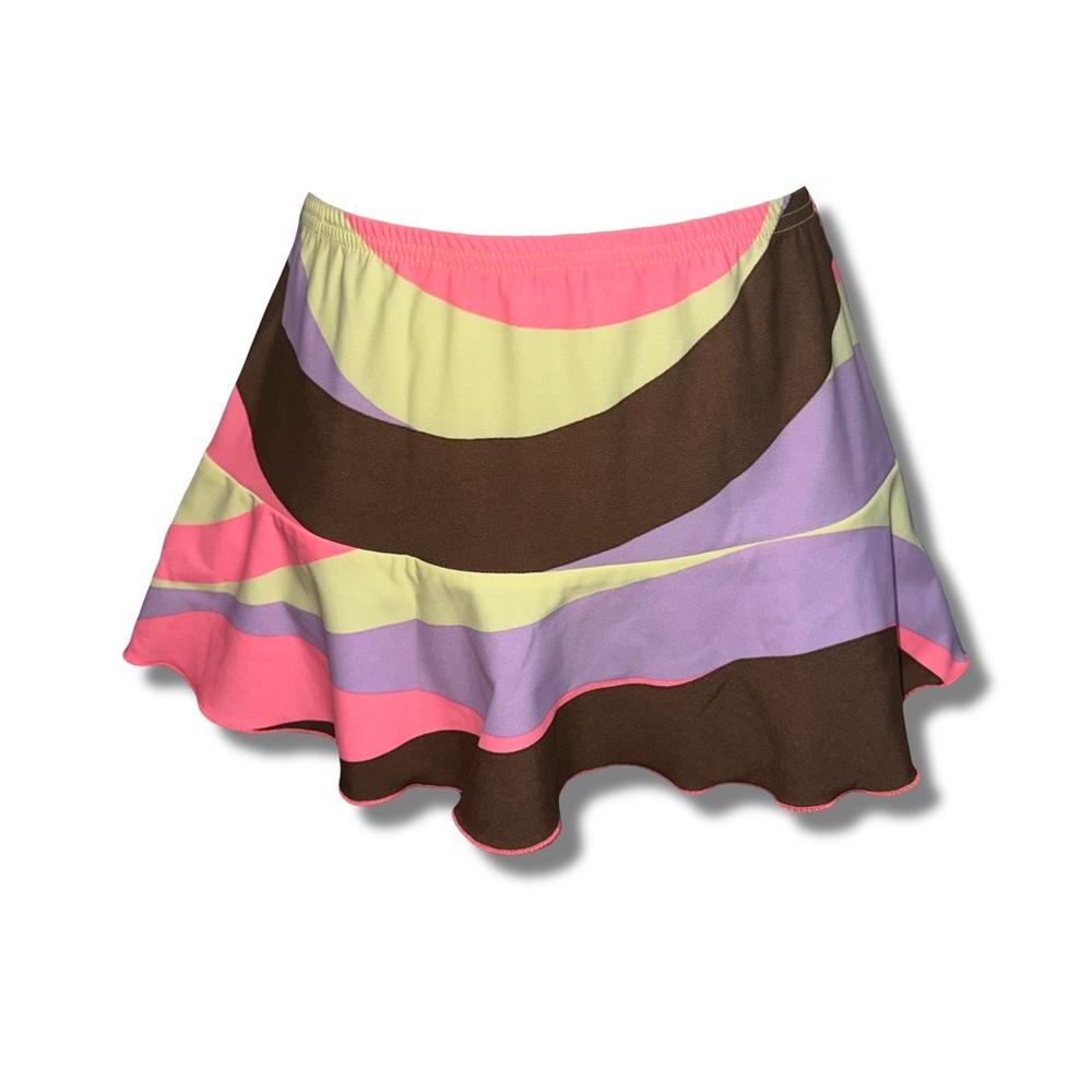 Y2K Psychedelic Swirl Stretch Miniskirt